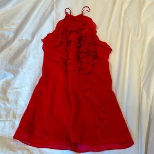 COPY - BCBG Red Ruffle Halter